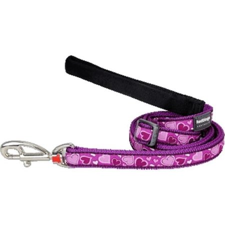 RED DINGO Red Dingo L6-BZ-PU-SM Dog Lead Design Breezy Love Purple; Small L6-BZ-PU-SM